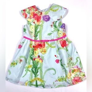 BAKER BY TED BAKER Toddler Girls' Floral Fit & Flare Cap Sleeve Bow Dress Size 2